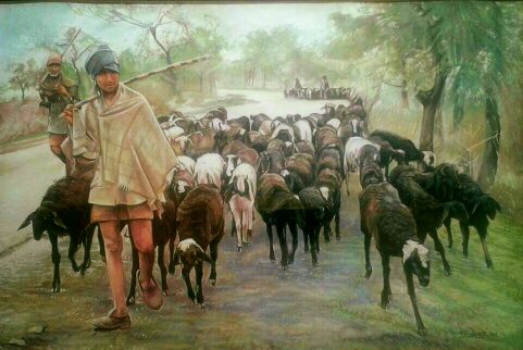 sheepman-a-village-lifart-painting