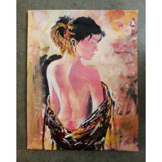 Hot  Lady Acrylic painting
