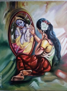 Oil Radha Krishna Painting