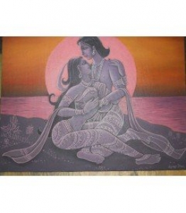 A Beautifull couple depicting  God Radha and Krishna