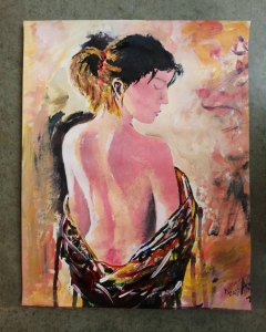 Hot  Lady Acrylic painting